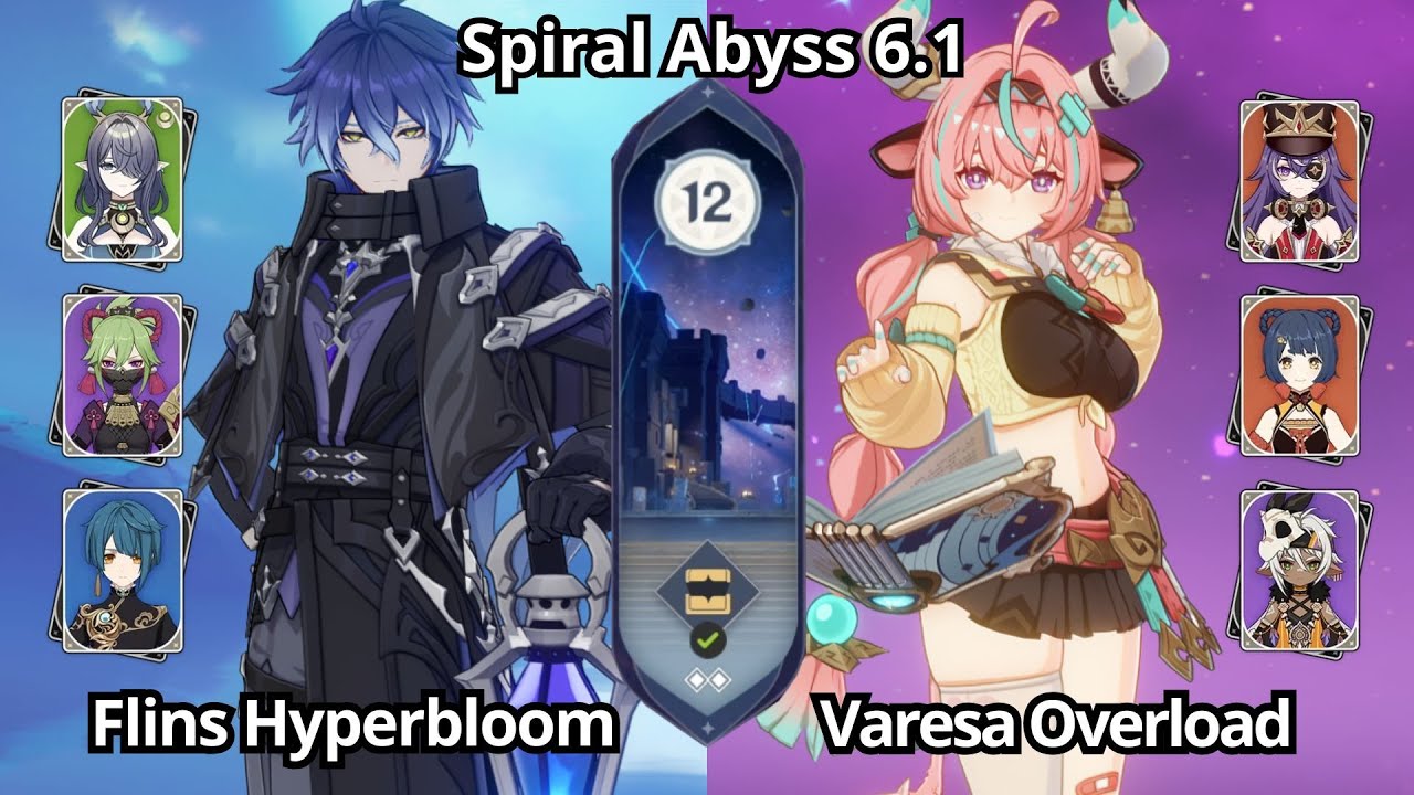 C0 Flins Hyperbloom & C0 Varesa Overload - Spiral Abyss Floor 12 Genshin Impact 6.1