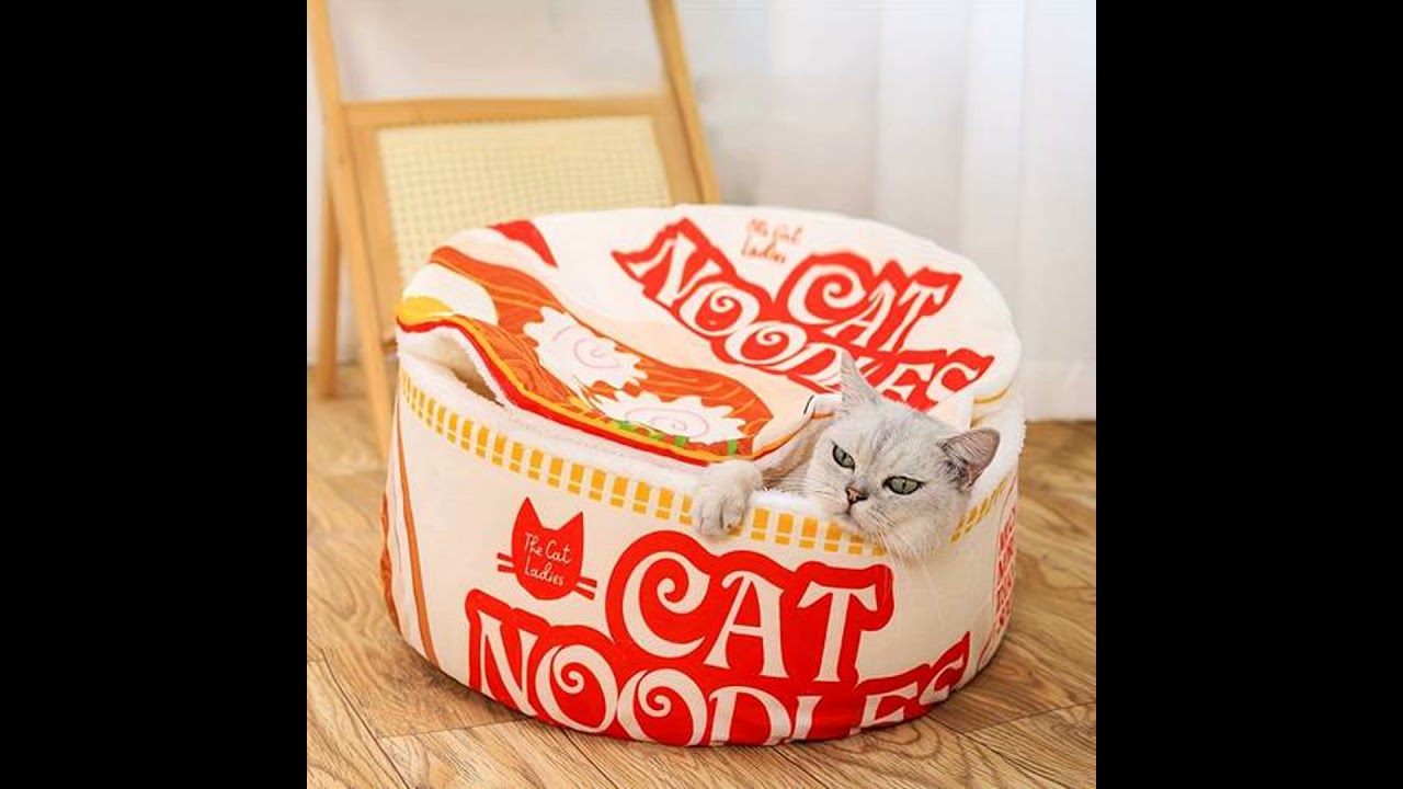 1pc Cozy Contemporary Cat Noodle Nook - Polyester Plush, Uncharged, Easy Assembly, Soft and Warm ...