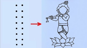 Lord shree krishna drawing from 2×8 dots easy step by step // Easy Lord shree Krishna Thakur drawing