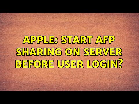 Apple: Start AFP Sharing on server before user login?