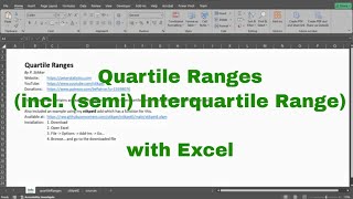 Excel - Quartile Ranges