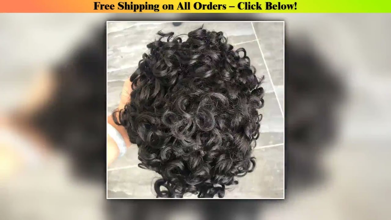 20MM Curly Men's Wig Human Hair Super Durable Full PU Base Toupee Men Capillary Prosthesis Hair