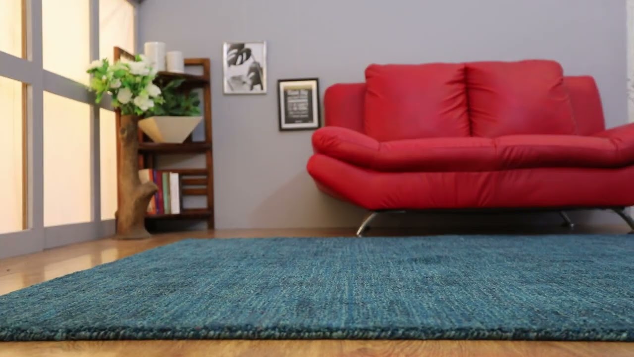 Hand Knotted Loom Silk Mix 5'x8' Area Rugs Solid Blue White LSM111