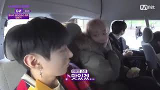 Wanna One GO Zero Base Ep 8 FUNNY MOMENT #4 (Jihoon feeding icecream to Jisung)