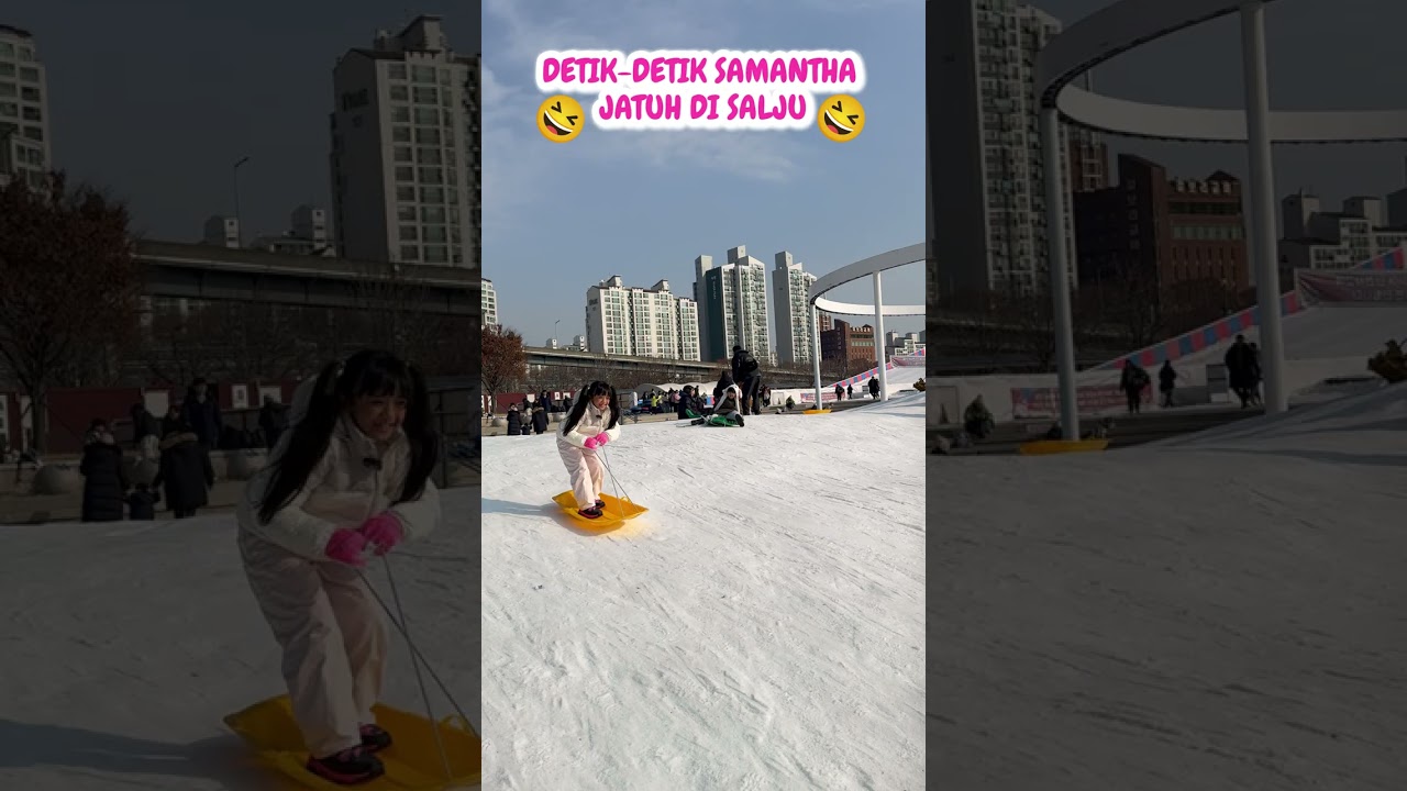 LUCU BANGET SAMANTHA JATUH DI SALJU 