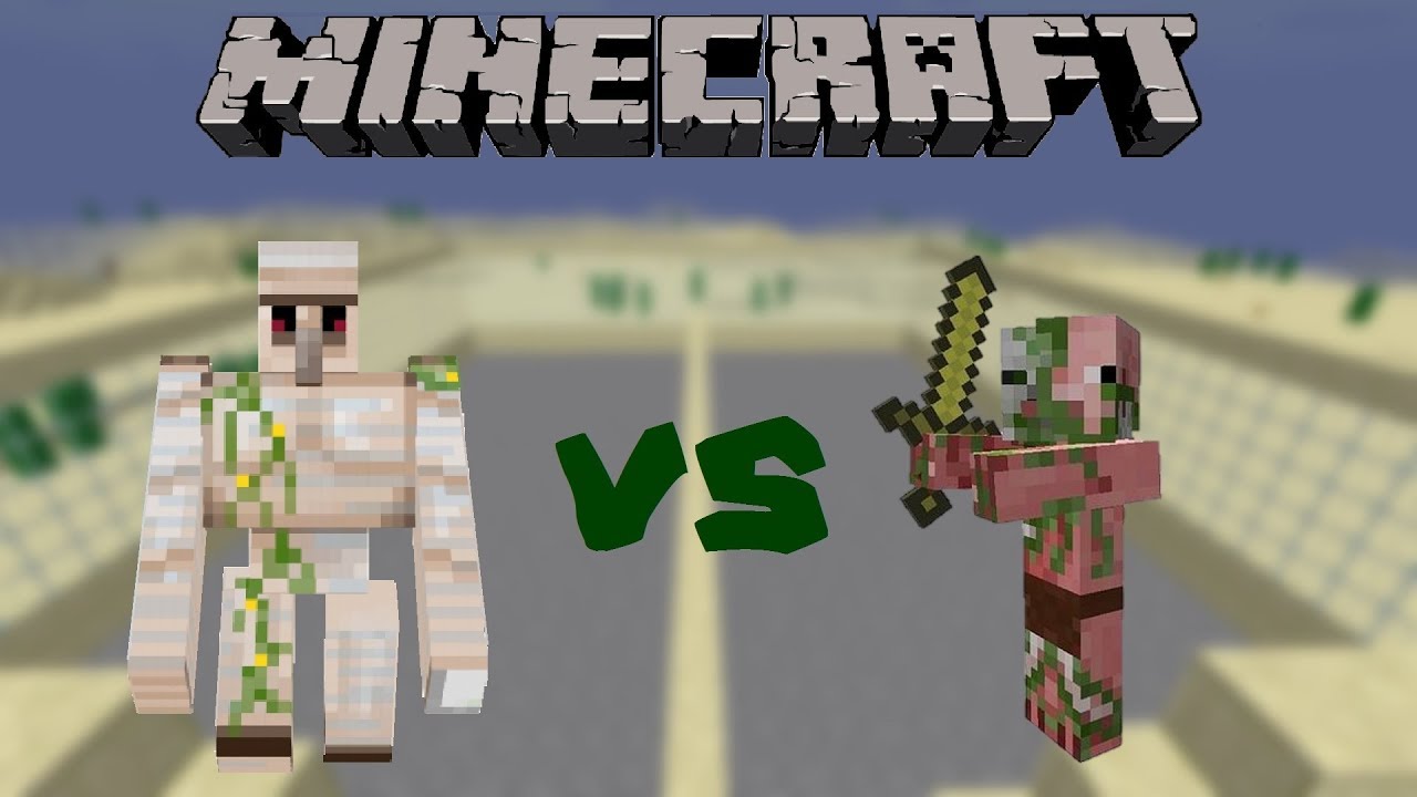 Minecraft Szörnycsaták Iron Golem vs Zombie Pigman [8. rész] YouTube