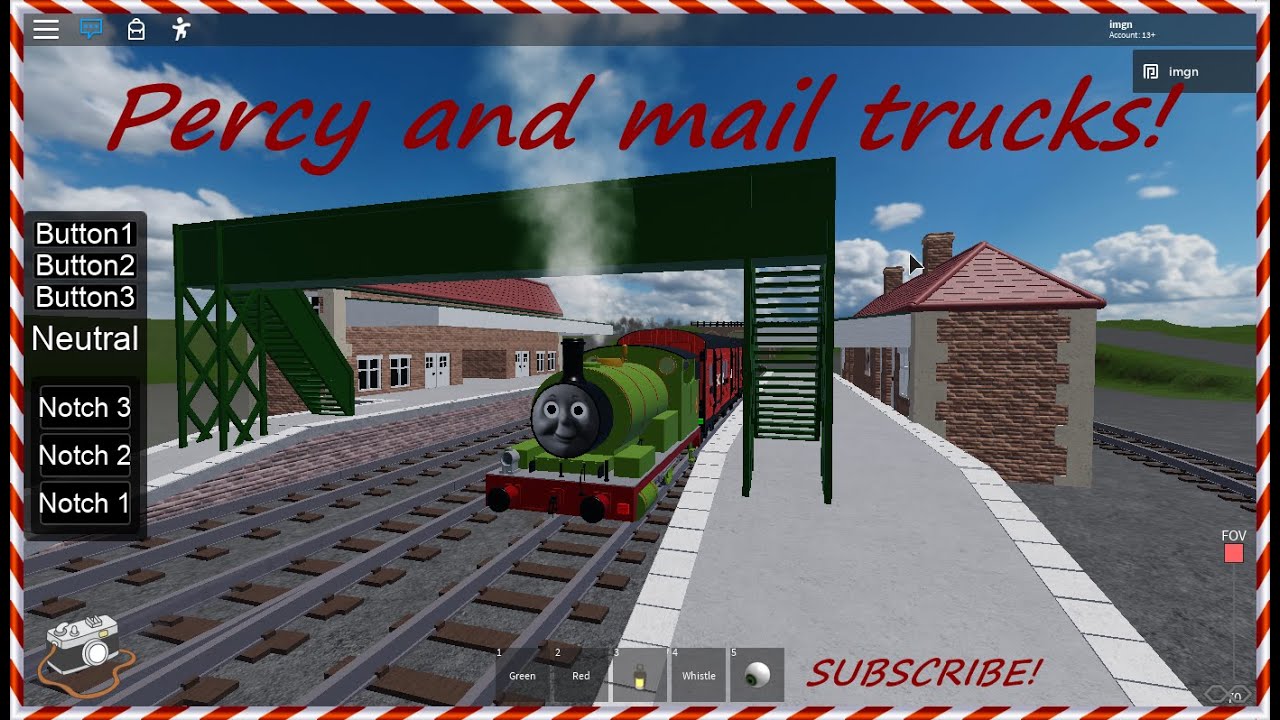 Roblox Thomas And Friend The Cool Beans Railway 3 Percy And Mail Trucks Youtube - percy cool beans roblox