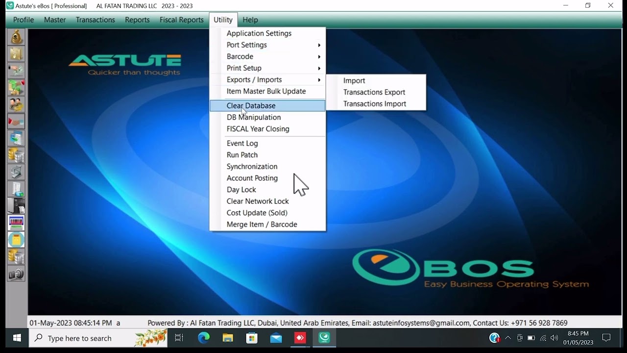 eBos Software (UAE) interface Tutorial