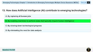 Introduction to Emerging Technologies - MCQs Part 2 | Chapter 1 #MCQs #Freshman