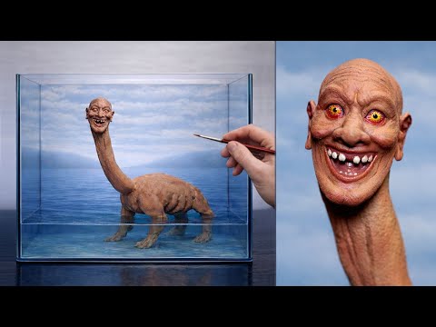 Making WE SWAM TOO FAR IN THE OCEAN Human Head Sea Monster Sculptures Timelapse 
