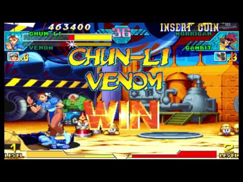 Marvel vs Capcom 1 ( Arcade ) - Chun-li / Venom Playthrough ( June 20, 2017 )