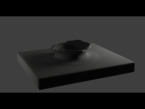 Simulation of large-scale asteroid impact features in Blender