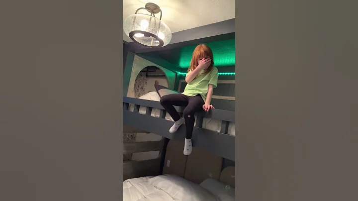 Adley takes a JUMP OF TRUST!! Adley is playing in the PORTAL house & LEAPS OFF the BUNKBEDS! #shorts