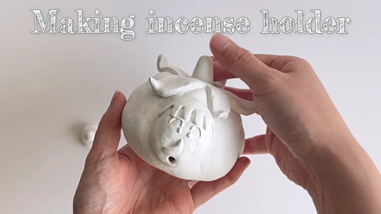 500원짜리 다이소 지점토로 만드는 백플로우 인센스 홀더🍅 ㅣ 입에서 연기나는 맹구 인센스 홀더 만들기