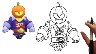 How To Draw New Brawler Skin Headless Rider Stu - Brawl Stars Step by Step