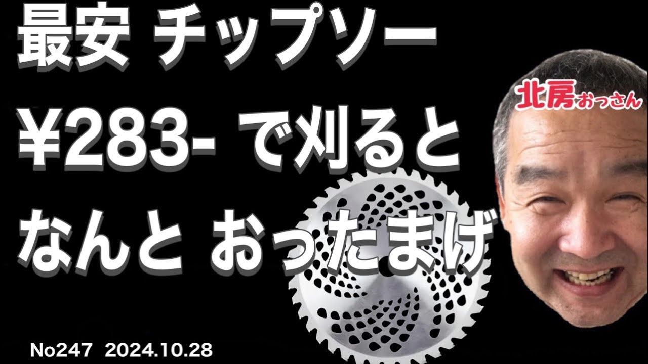 No247 北房おっさん 最安チップソーで 草刈りしたら