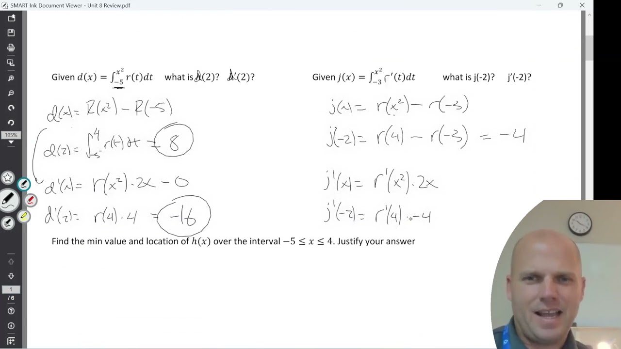 AP Calc Real World Problems and Accumulation Function examples (Unit 8 Review)