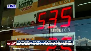 POWERBALL jackpot at $535 million