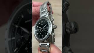 Emporio Armani Black Dial Silver Stainless Steel Men’s Watch AR11241 #shorts