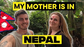 I show my mother my new home in Nepal