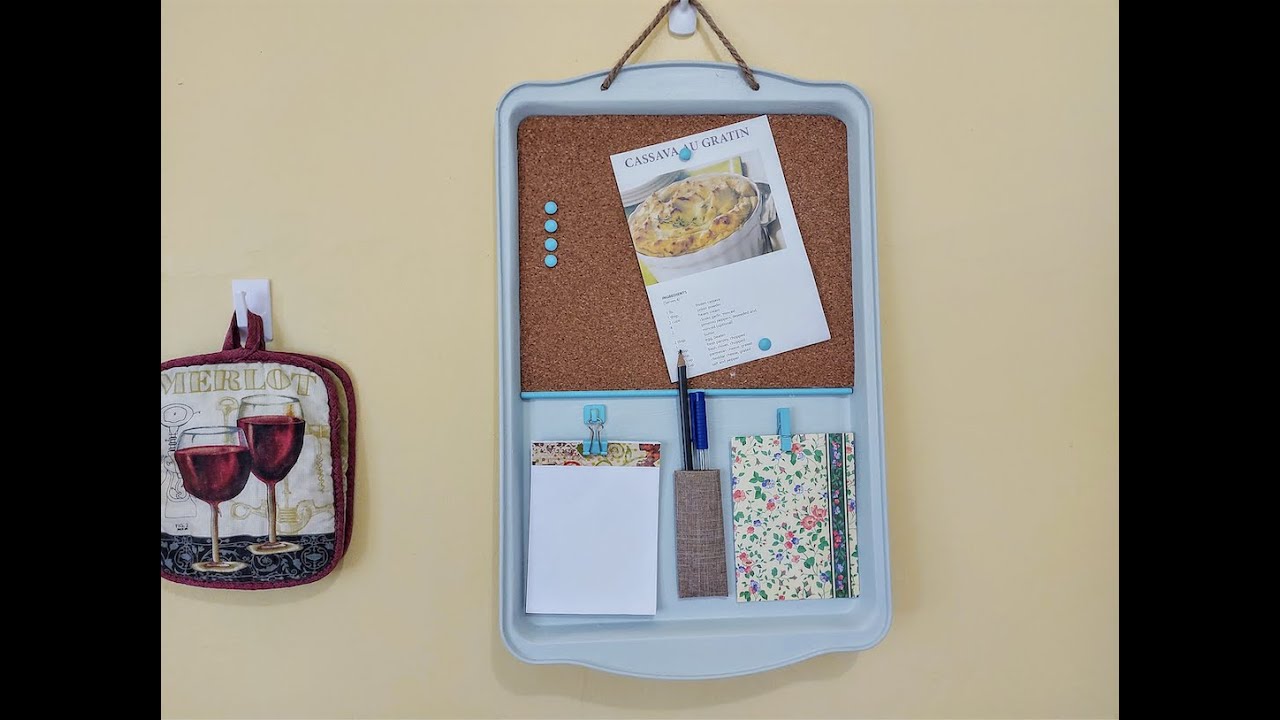 Baking tray notice board | Trash to treasure | DIY home project - YouTube