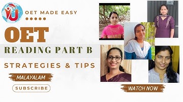 EduSkills OET:Reading Part-B| Strategies & Tips | Malayalam: OET made easy