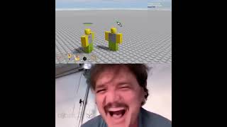 Pedro Pascal Laughing Then Crying Roblox Edition