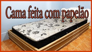 CAMA FEITA COM PAPELÃO,DIY MÓVEIS DE PAPELÃO.