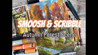 Scribble & Smoosh Forest Scene- Autumn in Mixed Media World