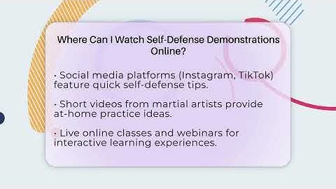 Where Can I Watch Self-Defense Demonstrations Online? - Fighting Arts Lab