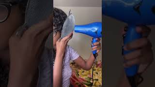 Trying the pasta strainer hair hack