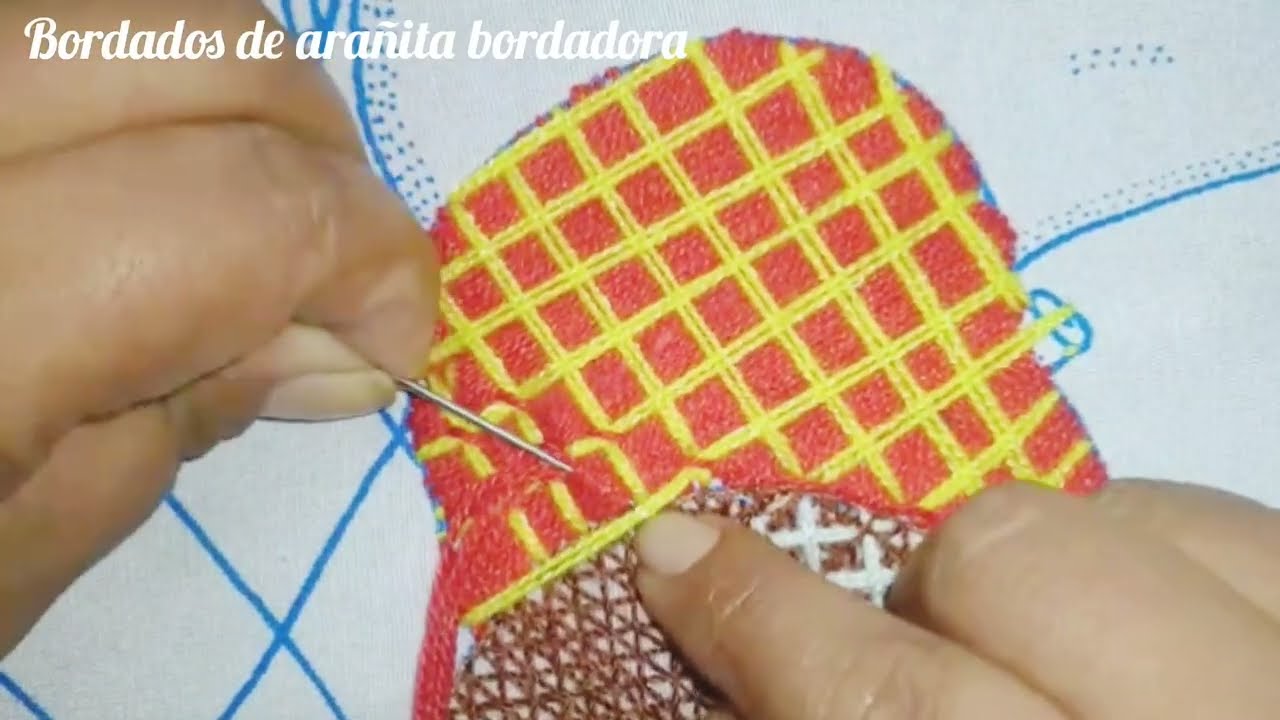 Bordado Fantasía para una manzana 🍏,  puntada para bordar servilletas #bordado #puntada #amazing 