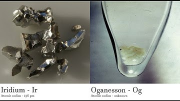 Iridium - Ir vs Oganesson - Og Comparing Element attributes Atoms