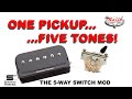 One pickup five tones  the 5way switch mod  seymour duncan neck prails in the bridge position