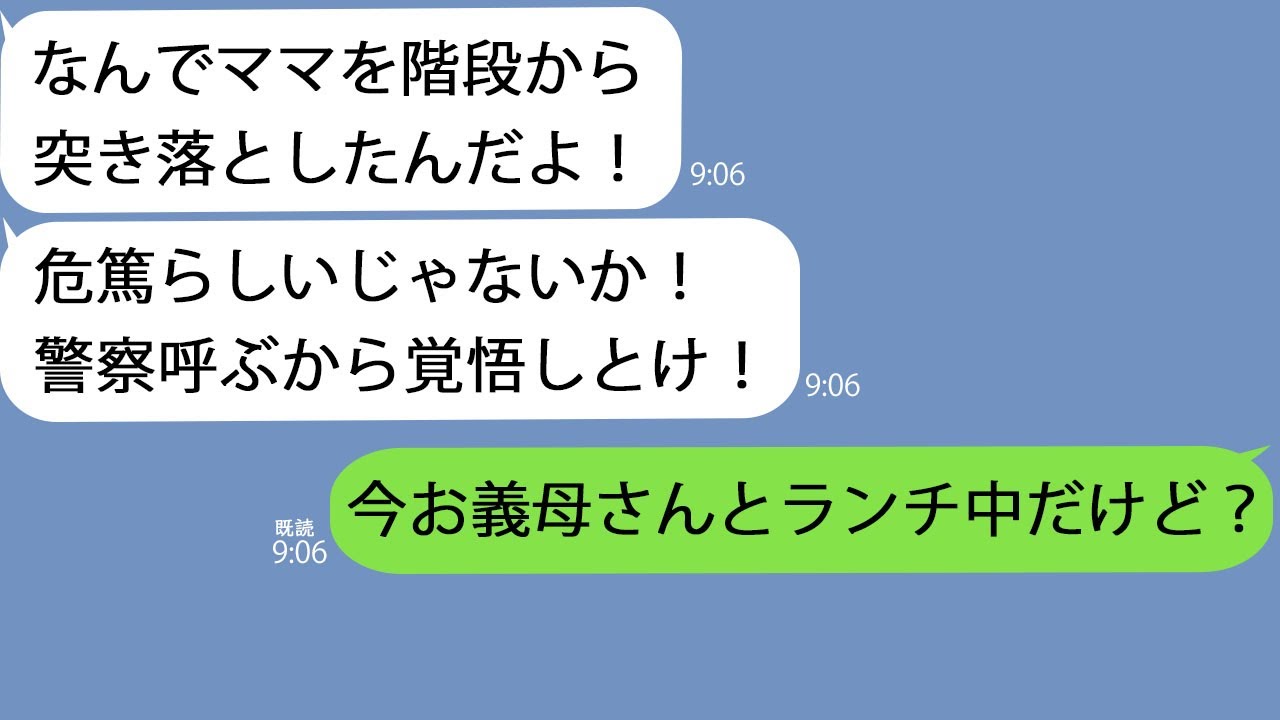 【LINE】激怒した夫｢なんでママを階段から突き落とした？警察呼ぶからな！｣→大きな勘違いをしているみたいなのである事実を教えてあげた結果…