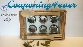 DOLLAR TREE DIY FARMHOUSE MAGNETIC SPICE RACK