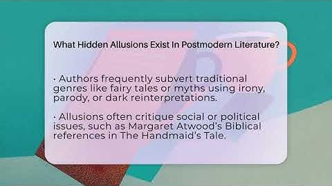 What Hidden Allusions Exist In Postmodern Literature? - The Prose Path