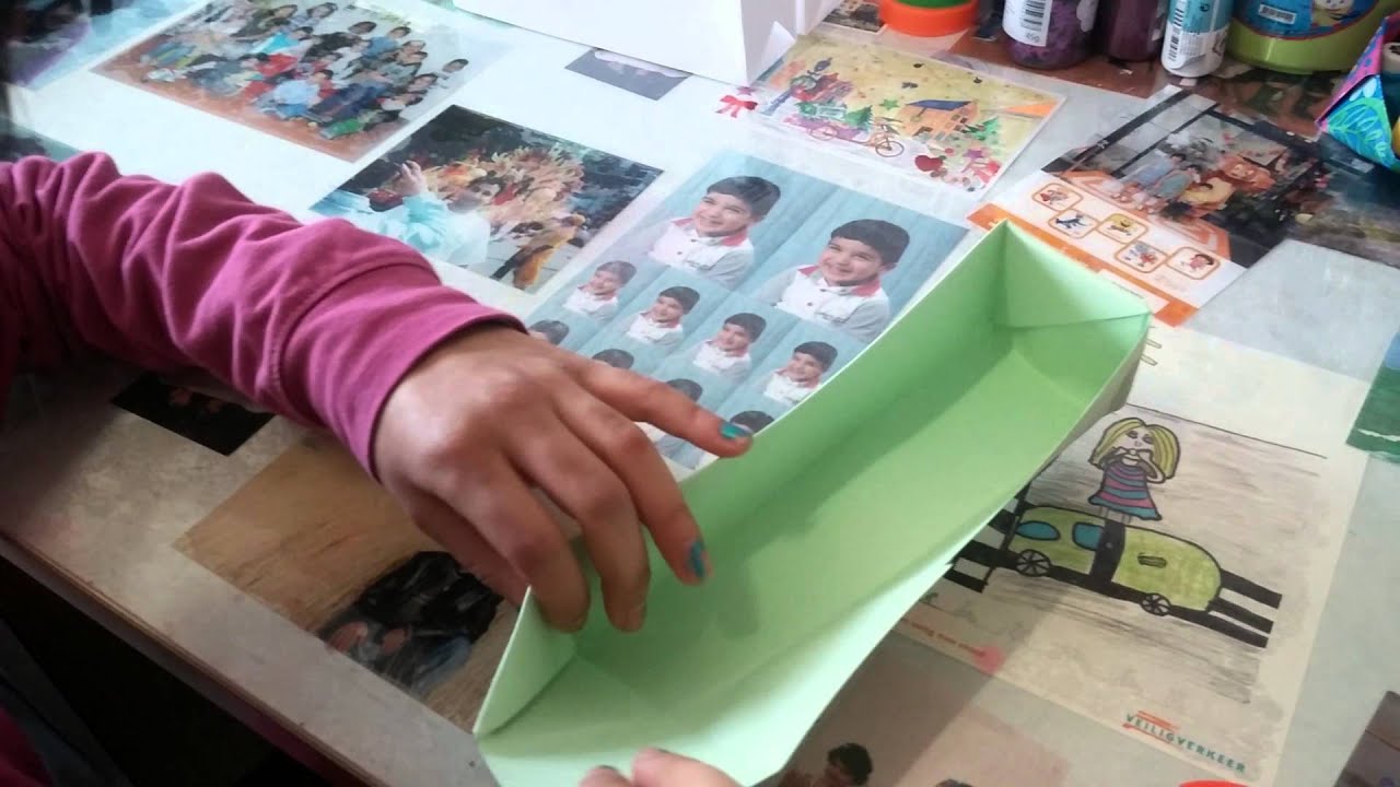 Hoe maak je een rechthoekige bakje van papier.Rectangular tray of paper