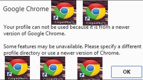 Your profile can not be used because it is from  a newer version of Google Chrome