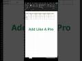 How To Add Like A Pro In Excel #exceltips #excel #dataanalytics #dataentry #tutorial #shortcutkeys