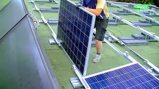 HOW TO INSTALL HOME SOLAR SYSTEM IN DETAIL |MOUNT STANDS+CELLS+HOOK UP POWER WIRES ON ROOF PV ARRAY