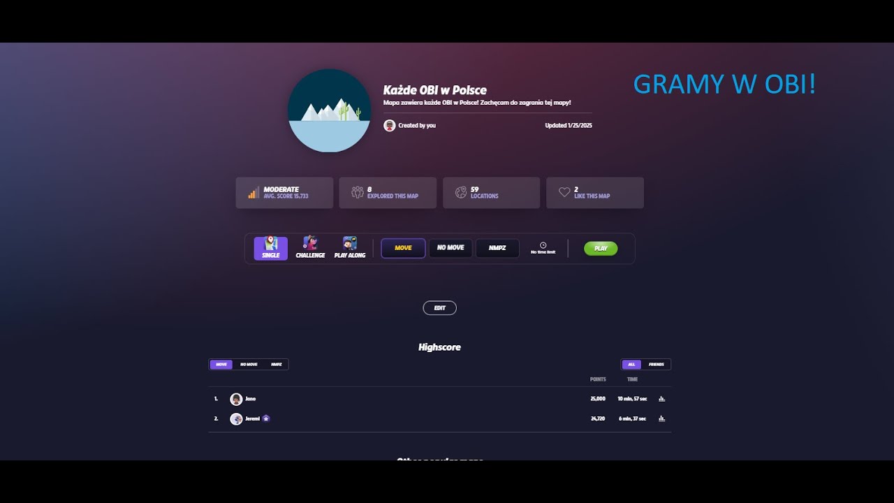 KAŻDE OBI w Polsce - Mapa wykonana przez @adekzzzz123  w geoguessrze!