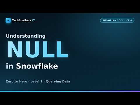 NULL in Snowflake Explained | Why NOT IN Can Return ZERO Rows | Snowflake SQL Tutorial #6