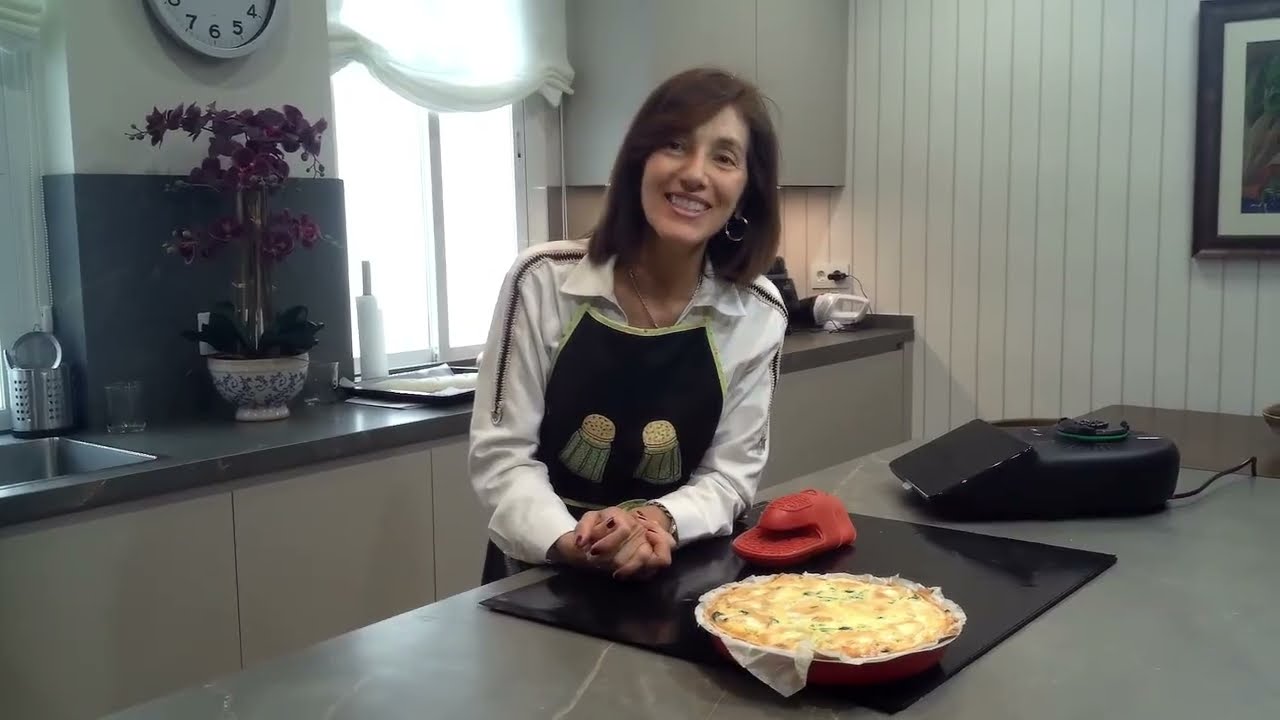 Quiche de espinacas,queso de cabra y cebolla caramelizada en thermomix