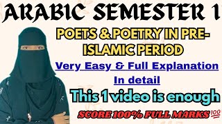 Arabic Poets & Poetry In The Pre-Islamic Period Full Explanation In Detail Degree 1St Sem Arabic