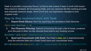 Enhancing CSV File Reading Efficiency in Python using Dask and Pandas