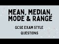 GCSE Practice: Mean, Median, Mode & Range π