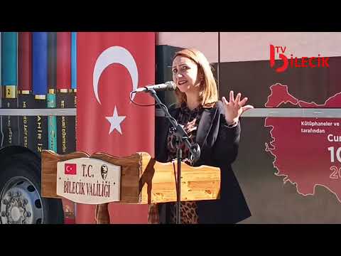 Pazaryeri Belediye Başkanı Zekiye Tekin ilçe kütüphanesi açılışında konuştu