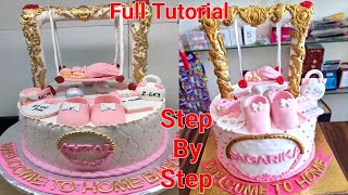 How To Make Baby Shower Swing Cake | Unique Cake For Baby Shower Party | Baby Shower Cake With Jhula