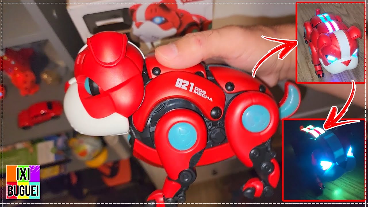 BRINQUEDO MAIS LEGAL QUE JÁ TIVE  - CACHORRO BULLDOG QUE ANDA E TOCA MÚSICA ( DOG MECHA 021 )